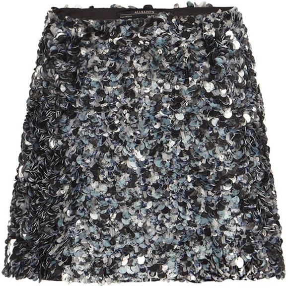 NWOT All Saints Graffiti Sequin Embellished Skirt